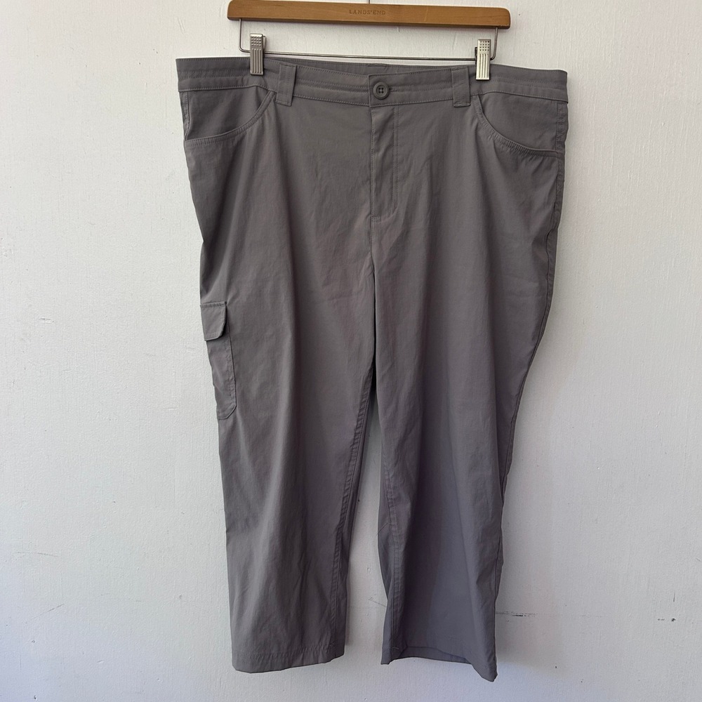 Eddie Bauer Guide Pants Women 16 Gray Capri Cargo Hiking Outdoor Gorpcore